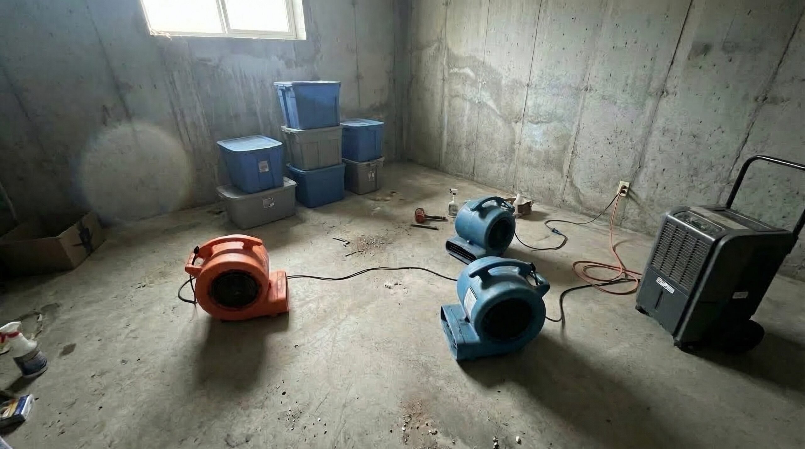 flooded basement restored